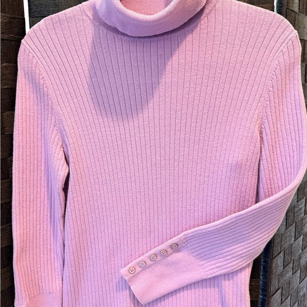 Talbots Purple Ribbed Turtleneck Sweater